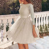 Ladies Plus Size Dress Clothing  Long-sleeved Halter High-waist Sequin Suspenders Wedding Party Slim Lace Dress 2022
