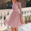 Ladies Plus Size Dress Clothing  Long-sleeved Halter High-waist Sequin Suspenders Wedding Party Slim Lace Dress 2022