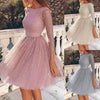 Ladies Plus Size Dress Clothing  Long-sleeved Halter High-waist Sequin Suspenders Wedding Party Slim Lace Dress 2022