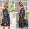 Ladies Sexy Floral Print Summer Dress Women Loose Backless Casual Ruffles Party Beach Women Dress Female Sundress Vestidos Mujer