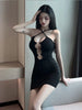 Ladies Sexy Nightclub Bodycon Strap V-Neck Low Chest Backless Slim Hip Hollow Out Elegant Celebrity Evening Party Dress women