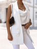Ladies Shawl Collar Sleeveless One Button Vest Blazer