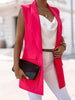 Ladies Shawl Collar Sleeveless One Button Vest Blazer
