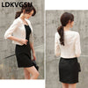 Ladies Small Suit Jacket 2023 Spring Summer Elegant Lace Coat Women OL Slim White Short Jacket  Is646