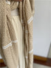 Ladies Stylish Short Sleeve O Neck Knit Hollow Out Contrast Lace Patchwork Midi Dress