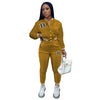 Ladies Suit Streetwear Long-Sleeved Tops Empty Loose Wide-Leg Pants Two-Piece Casual Home Sexy Slim Suit Women