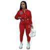 Ladies Suit Streetwear Long-Sleeved Tops Empty Loose Wide-Leg Pants Two-Piece Casual Home Sexy Slim Suit Women