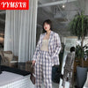 Ladies Suit Female Jacket Women's Retro Plaid Casual Temperament Top Trend Loose and Versatile Long-sleeved Clothes