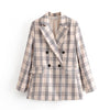 Ladies Suit Female Jacket Women's Retro Plaid Casual Temperament Top Trend Loose and Versatile Long-sleeved Clothes