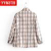 Ladies Suit Female Jacket Women's Retro Plaid Casual Temperament Top Trend Loose and Versatile Long-sleeved Clothes