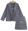 Ladies Suits Autumn and Winter Elegant Office Plaid Long-sleeved Single-breasted Pocket Suit Jacket + Skirt Suit