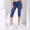 Ladies Summer Trousers Skinny Capris Jeans Woman With High Waist Plus Size Stretch Jeggings Jeans For Women Denim Knee Length