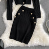 Ladies Temperament Suit 2023 Ladies Small Fragrant Knit Tops Women's Wild High Waist Skirts Two Pieces