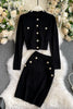 Ladies Temperament Suit 2023 Ladies Small Fragrant Knit Tops Women's Wild High Waist Skirts Two Pieces