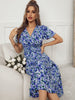 Ladies Vintage Floral Print Summer Dress Women V Neck Casual Long Party Holiday Beach Dress Women Sundress Vestidos Robe Female