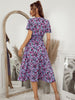 Ladies Vintage Floral Print Summer Dress Women V Neck Casual Long Party Holiday Beach Dress Women Sundress Vestidos Robe Female