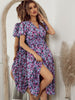 Ladies Vintage Floral Print Summer Dress Women V Neck Casual Long Party Holiday Beach Dress Women Sundress Vestidos Robe Female