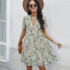 Ladies Vintage Sexy Print Summer Dress Women Short Casual Party Club Beach Mini Chiffon Dress Women Sundress Robe Vestido Female