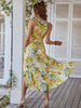 Ladies Vintage Sexy Sleeveless Floral Print Dress Women Bohemian Long Party Beach Summer Dress Women Sundress Female Vestidos