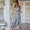 Ladies Vintage Sexy Sleeveless Floral Print Dress Women Bohemian Long Party Beach Summer Dress Women Sundress Female Vestidos