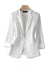 Ladies White Black Blazer Summer Half Sleeve Thin Women Jacket Female Korean Style V-neck Office Suit Coat Women Clothing
