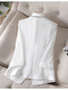 Ladies White Black Blazer Summer Half Sleeve Thin Women Jacket Female Korean Style V-neck Office Suit Coat Women Clothing