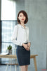 Ladies White Blouses Women Work Wear Suits with 2 Piece Skirt and Top Sets Shirts Office Uniform Styles