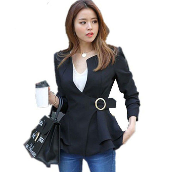 Ladies black White Silm blazers and jackets Women's coat Female Women Office Ladies Blazer