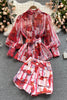 Ladies temperament spring and summer foreign style lantern sleeve shirt women wild high waist wide leg shorts two-piece suit
