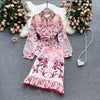 Ladies temperament suit spring and summer ladies shirt design sense lace stitching elegant print skirt two pieces