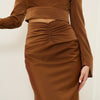 Lady Fall Spring Clothing 2023 Shirt High Waisted Skirt Suits Set For Women