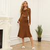 Lady Fall Spring Clothing 2023 Shirt High Waisted Skirt Suits Set For Women