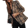 Lady Long-sleeved Blazer Casual Double-breasted Check Blazer Woolen Modern Design Winter Lady Coat 2023 Women's Clothing