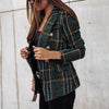 Lady Long-sleeved Blazer Casual Double-breasted Check Blazer Woolen Modern Design Winter Lady Coat 2023 Women's Clothing