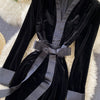 Lady Winter Package Hip Dress 2022 Women's V Collar Retro Velvet Long Sleeve Elegant Clothes Vestidos Q654