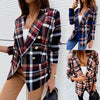Lady lattice suit Blazer Coats  Women Outerwear Spring Casual Simple Long Sleeve Jackets Zebra printing all season new