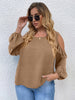 Large Plus Size 4XL Blouses Women Autumn 2023 Hollow Out Long Sleeve Black Oversized Tops Cotton Casual Solid Ladies T Shirts