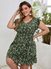 Large Plus Size 4XL Green Midi Dress Women Summer 2023 Floral Print Sleeveless Curvy A Line Chic Elegant Casual Party Dresses