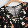 Large Plus Size 4XL Summer 2023 Women Black Floral Print Blouses Half Ruffles Sleeve Peplum Tops Curvy Casual Oversized T-Shirts