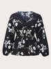 Large Plus Size 4XL Tops Women Autumn Winter 2023 Floral Print Blouses Oversized V Neck Long Sleeve Curvy Casual Ladies T Shirts