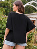 Large Plus Size 4XL Tops Women Half Sleeve O Neck Cotton Solid Black Oversized T-shirts Summer 2023 Elegant Curvy Loose Blouses