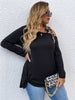 Large Plus Size 4XL Women Autumn Winter 2023 Leopard One Shoulder Long Sleeve Tops Black Blouse Casual Oversized Ladies T Shirts