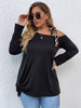 Large Plus Size 4XL Women Autumn Winter 2023 Leopard One Shoulder Long Sleeve Tops Black Blouse Casual Oversized Ladies T Shirts