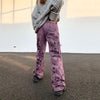 Large Size 5XL Purple Tie-dye Jeans Women Spring And Autumn Street Personality Loose Drape Straight Denim Trousers