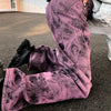 Large Size 5XL Purple Tie-dye Jeans Women Spring And Autumn Street Personality Loose Drape Straight Denim Trousers
