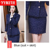 Large Size Elegant Women's Suit Skirt Two-piece Set 2022 Autumn and Winter Single-breasted Ladies Jacket High Waist Skirt
