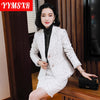 Large Size Elegant Women's Suit Skirt Two-piece Set 2022 Autumn and Winter Single-breasted Ladies Jacket High Waist Skirt