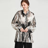 Large Size Ladies' 2023 Spring Loose Causal Shirts Batwing Sleeve Plus Size Stand Collar Collect Waist Tops shirt