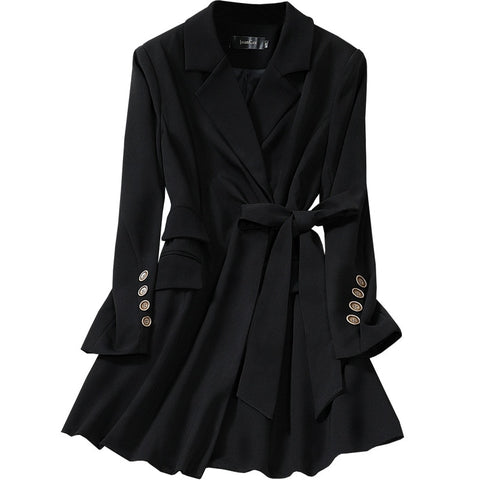 Large Size M-5XL Women's Casual Solid Color Ladies Blazer  2022 Autumn Women's Long Black Female Jacket Suit