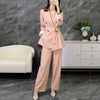 Large Size M-5XL Women's Pants Suit Two-piece Suit 2022 Casual Ladies Mid-length Jacket Elegant Wide-leg Pants Female